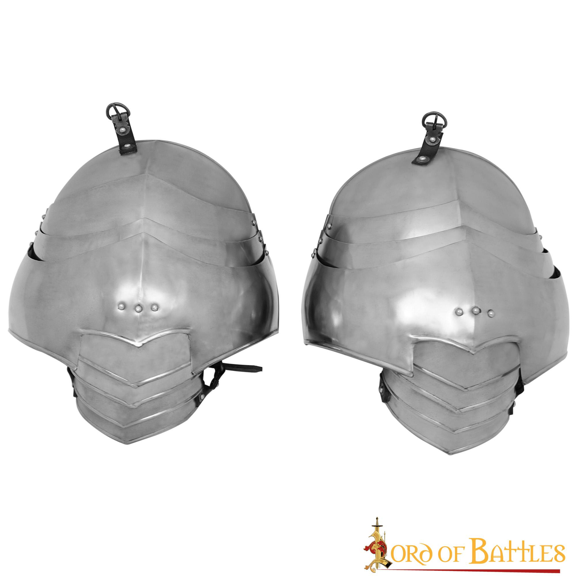 Hombreras grandes de caballero medieval, acero dulce