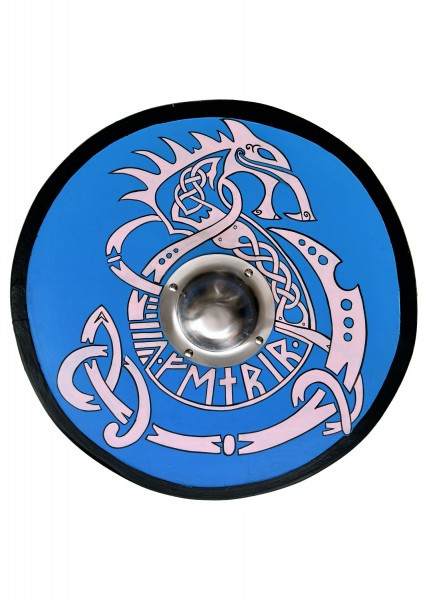 Escudo Vikingo pintado a mano con Fenrir, 61 cm. Ø