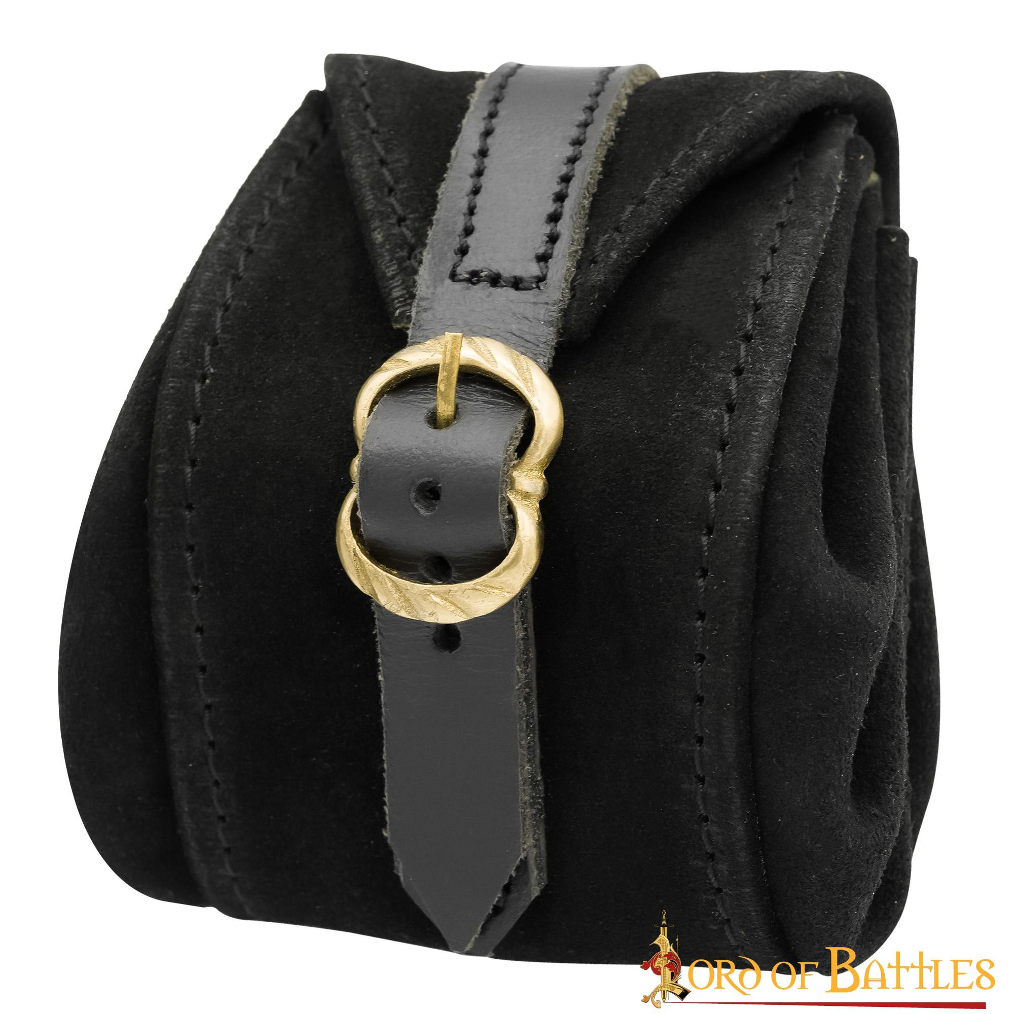 Monedero medieval hecho a mano en piel