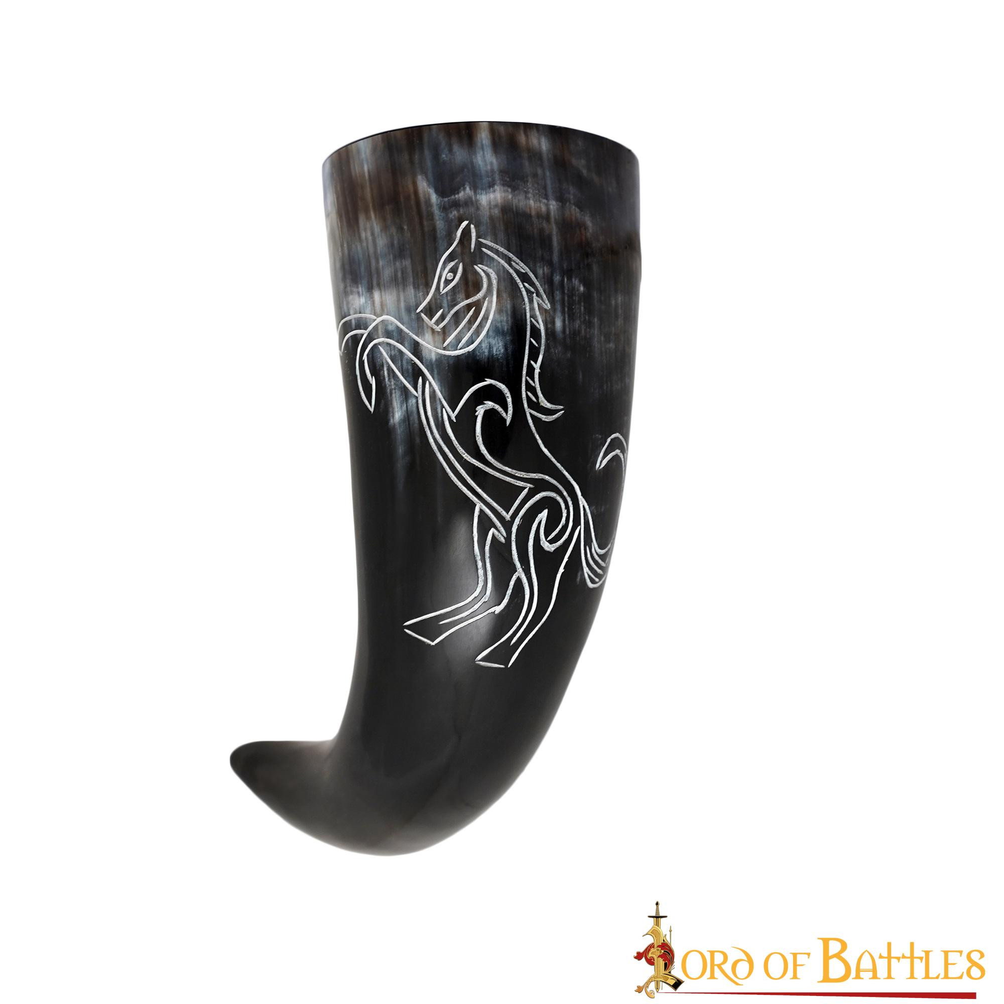 Cuerno vikingo para beber diseño Caballo Semental