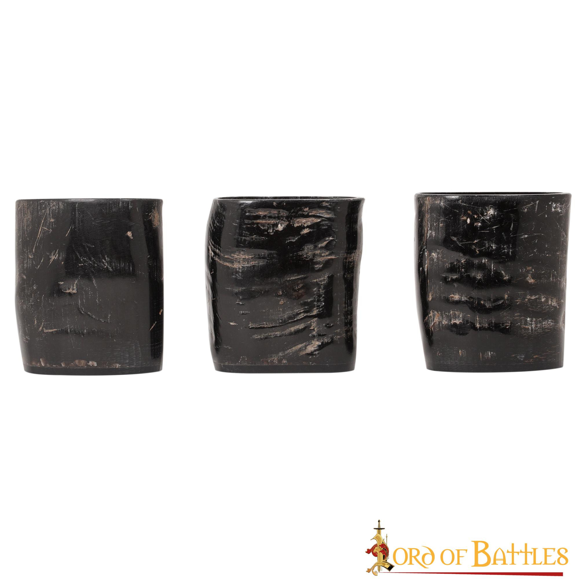 Juego de 3 vasos chupito de cuerno estilo vikingo