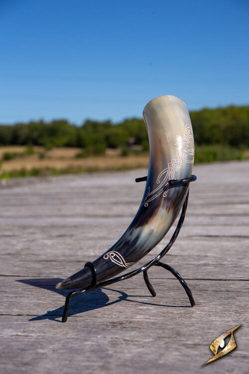 Cuerno vikingo de Jörmungandr con soporte