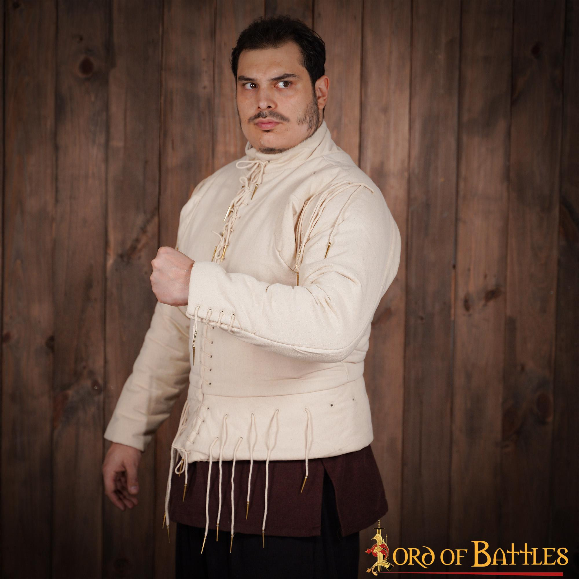 Jubón funcional color crudo s. XV, con cordones