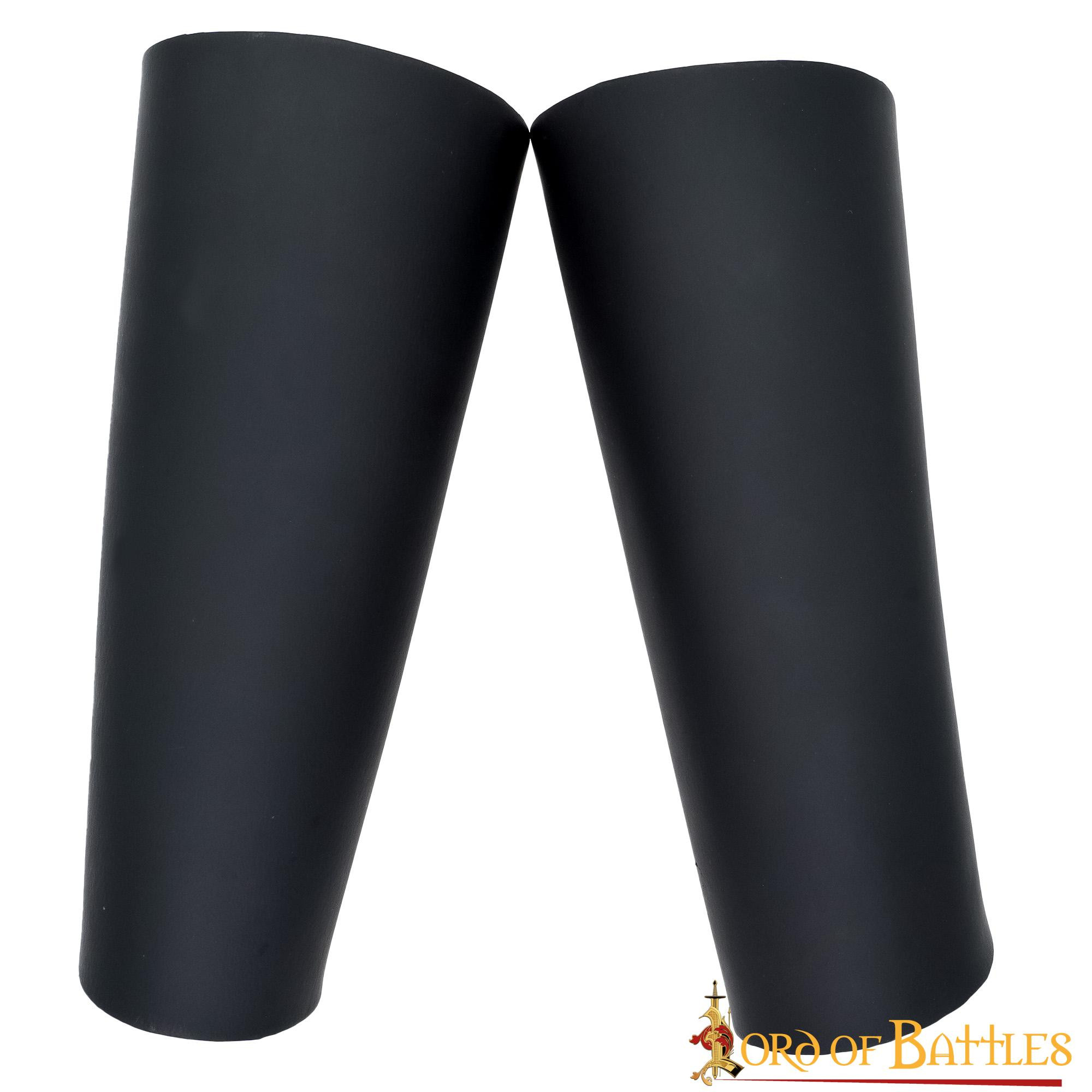 Brazaletes medievales lisas hecho a mano en cuero