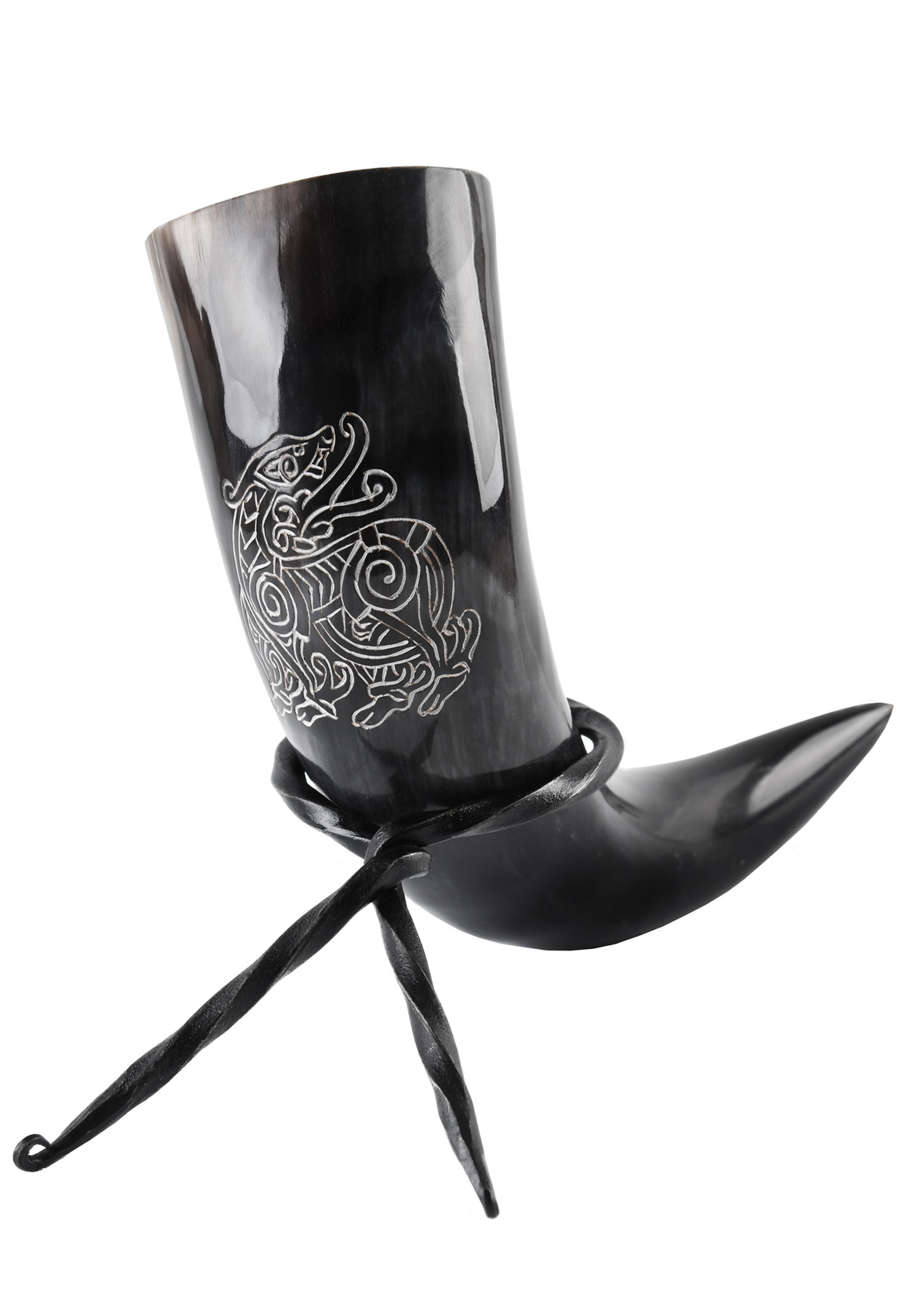 Cuerno vikingo Dragón con soporte (200-300 ml.)