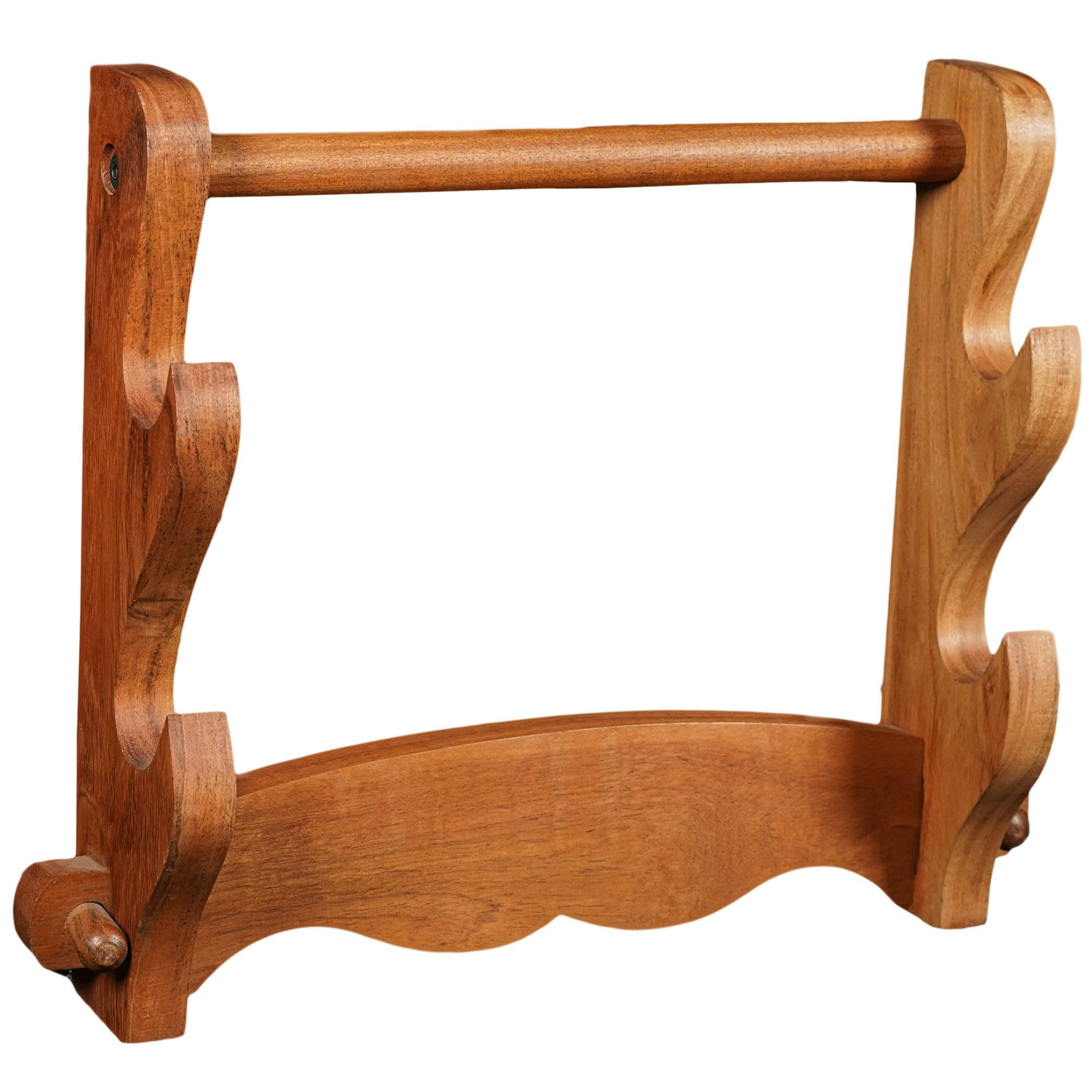 Soporte de pared en madera para colgar 2 espadas (38x30,5 cm.)