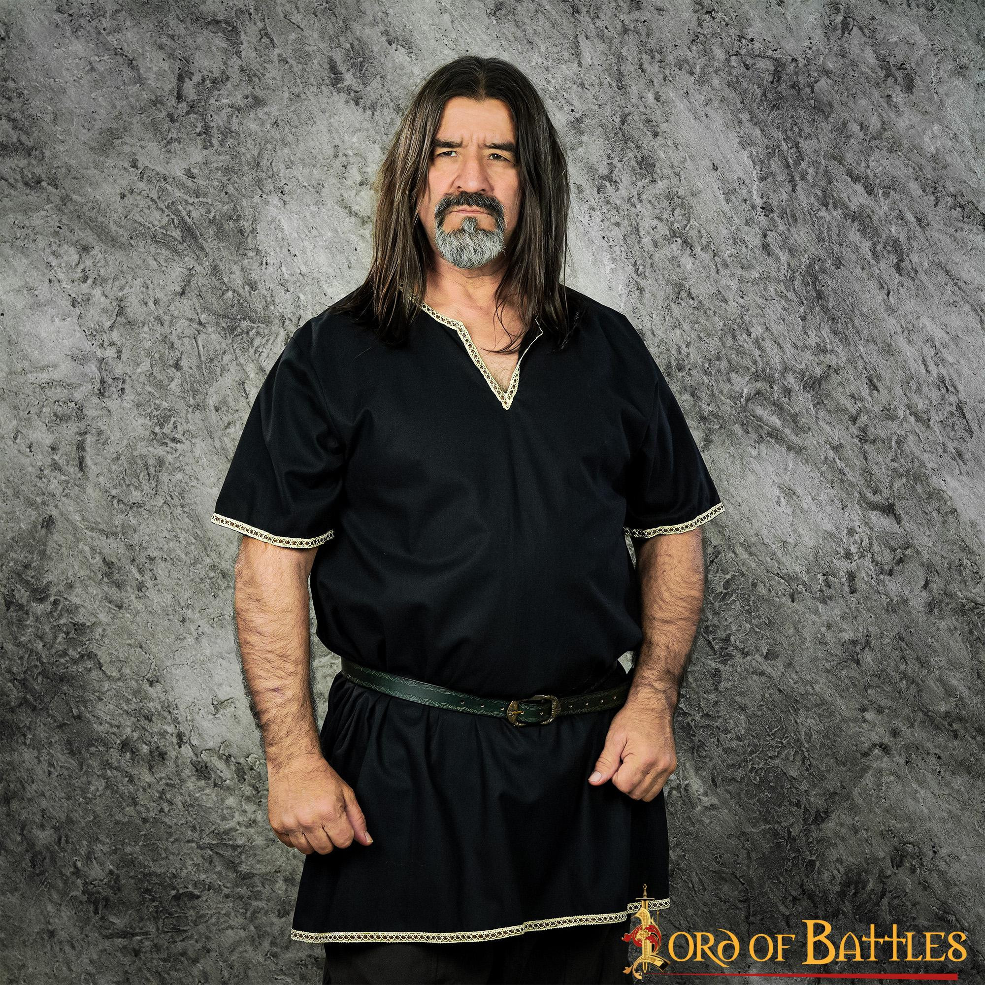 Túnica Vikinga Balder manga corta - Negra