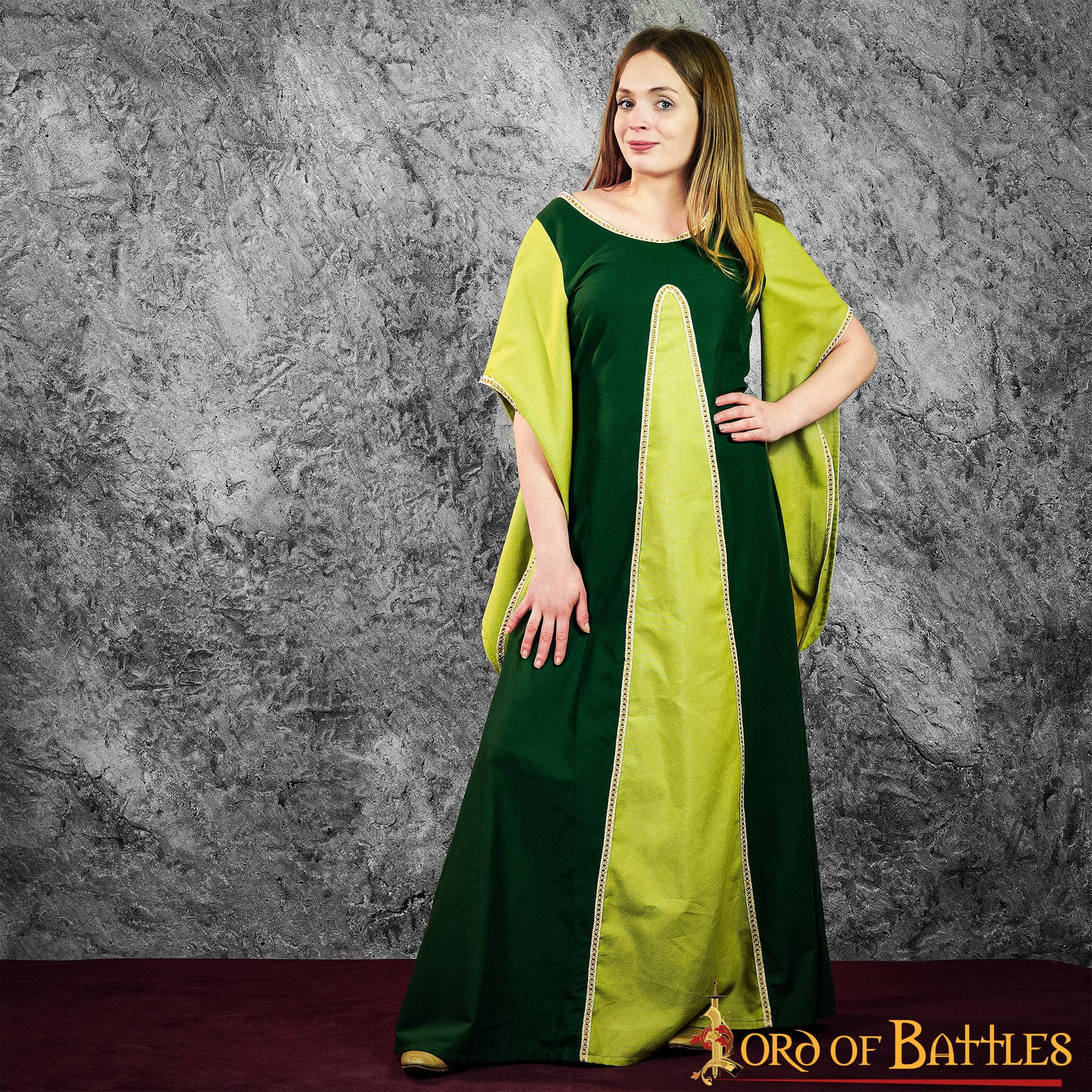 Vestido Medieval Cortesana Aelis - Verde