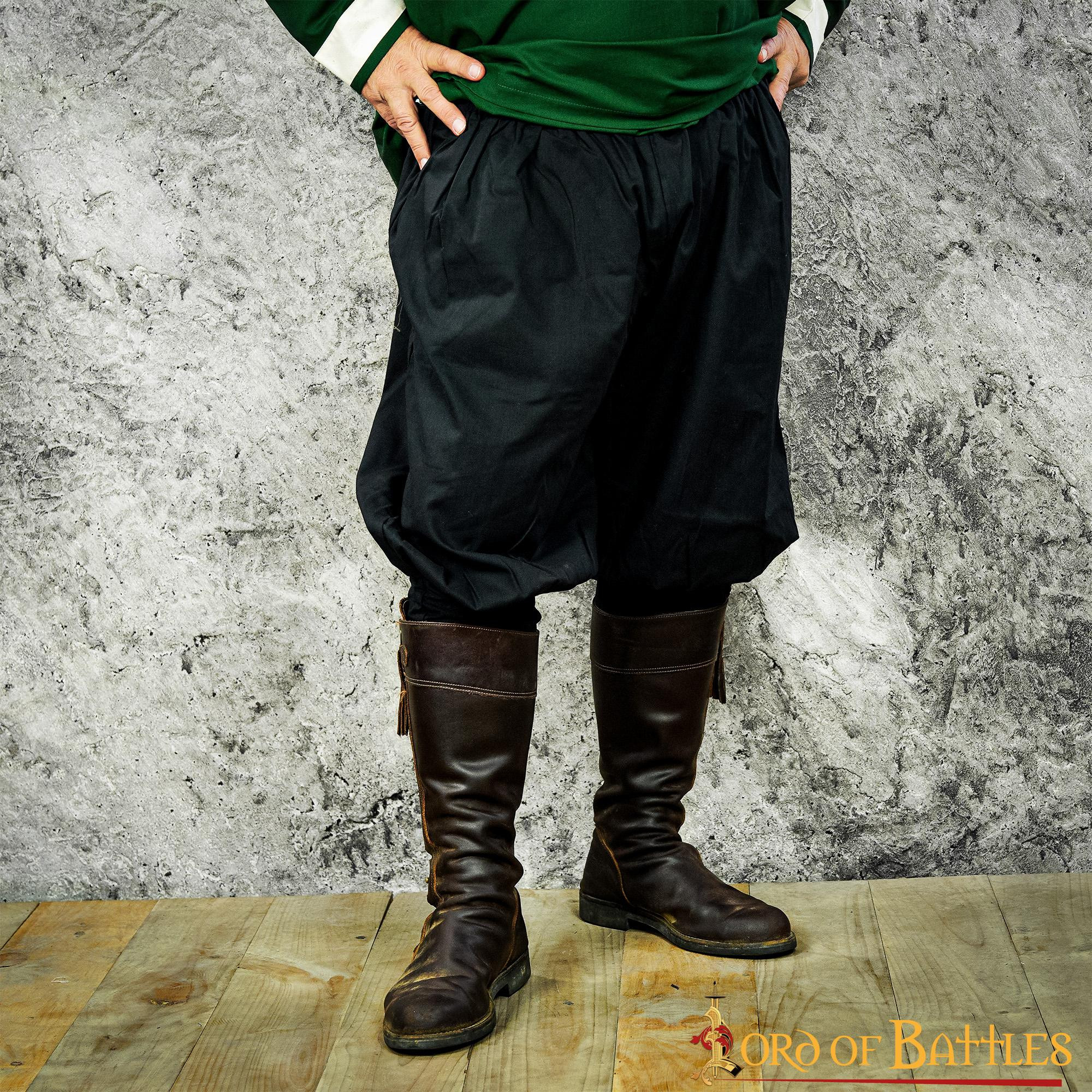 Pantalones medievales bombachos, modelo Almogávar - Negros