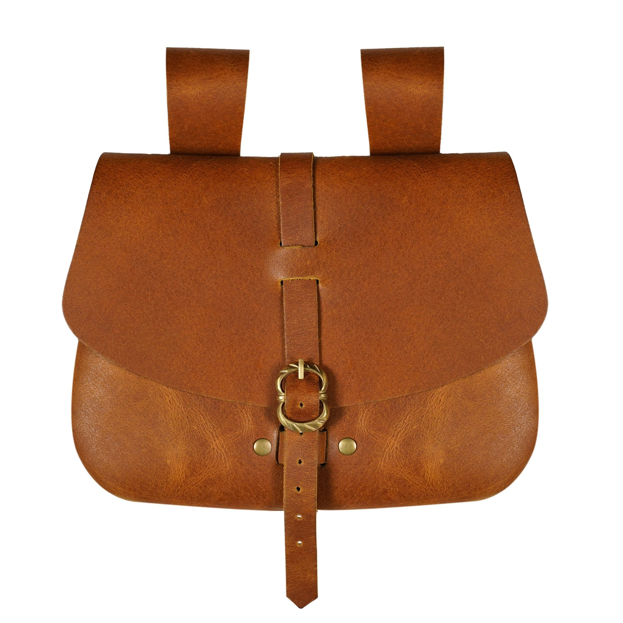 Bolso medieval marrón claro de Mythrojan (15,7x17,7 cm.)