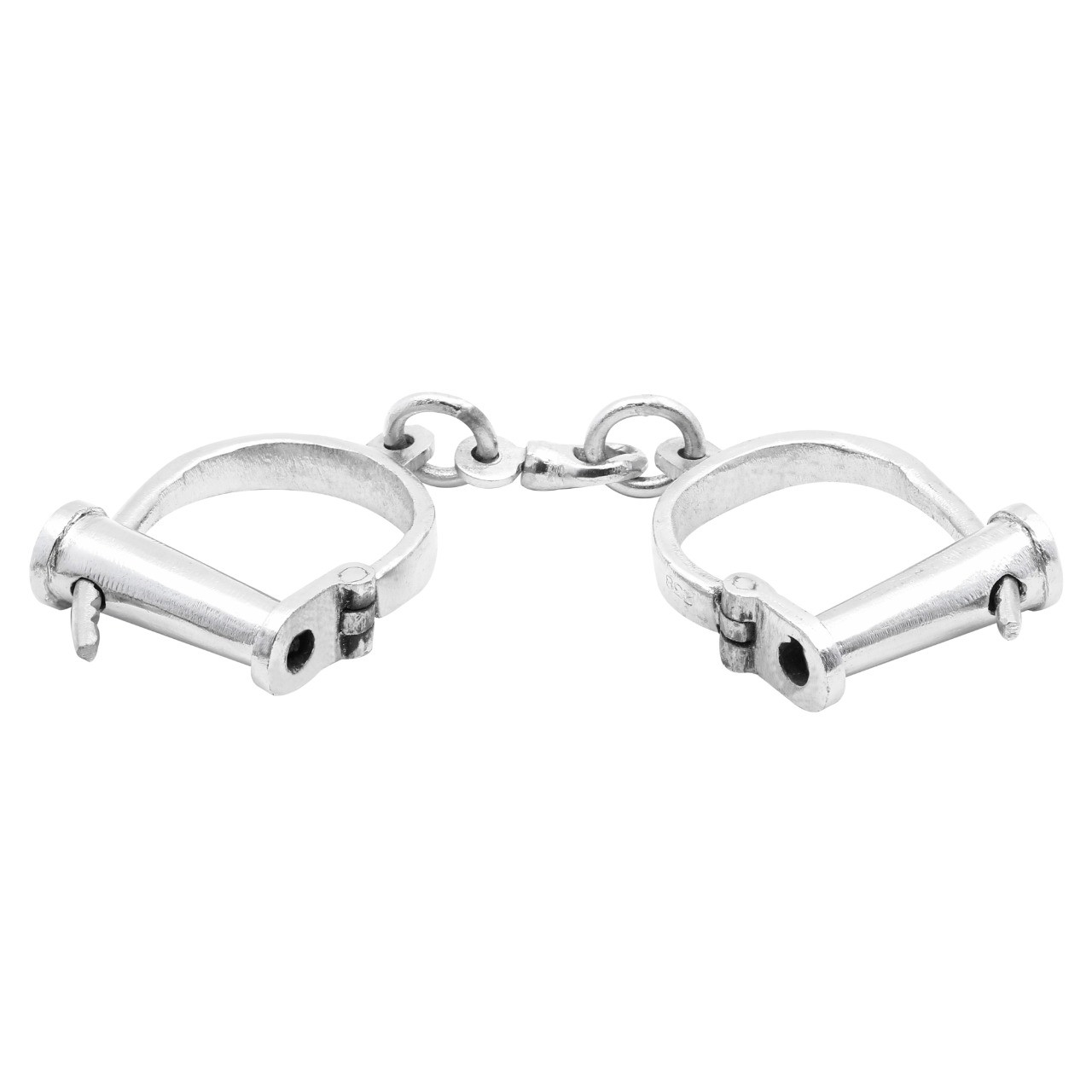 Grilletes medieval en acero cromado con llave