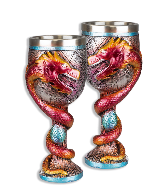 Copa medieval dragones (18x7,6 cm.)