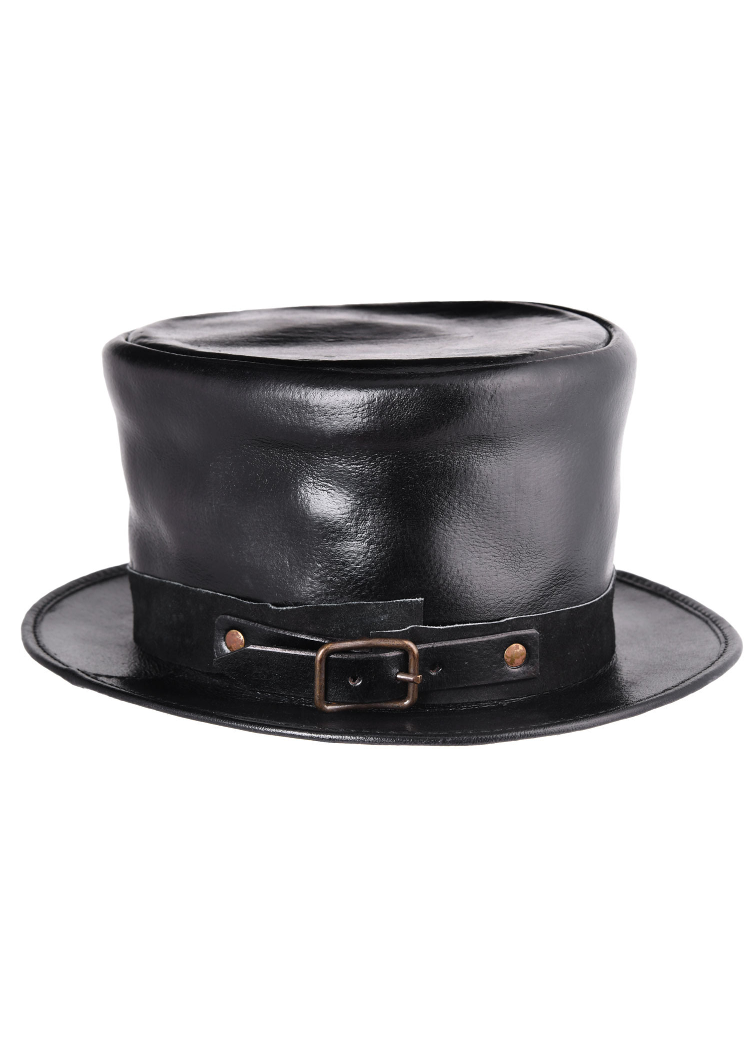 Sombrero de copa medieval en piel negra