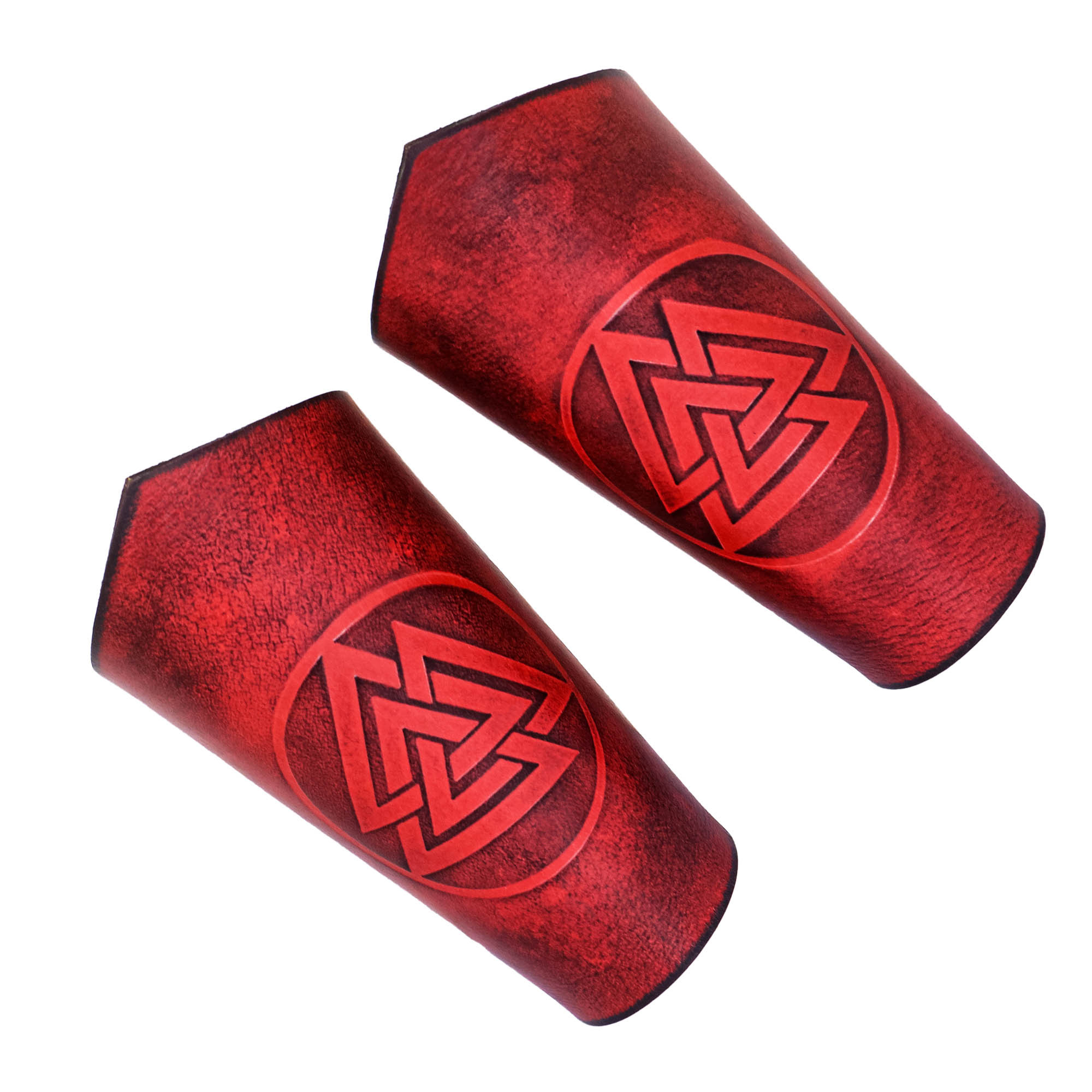 Brazaletes nórdicos Valknut, nudo de la muerte - granates