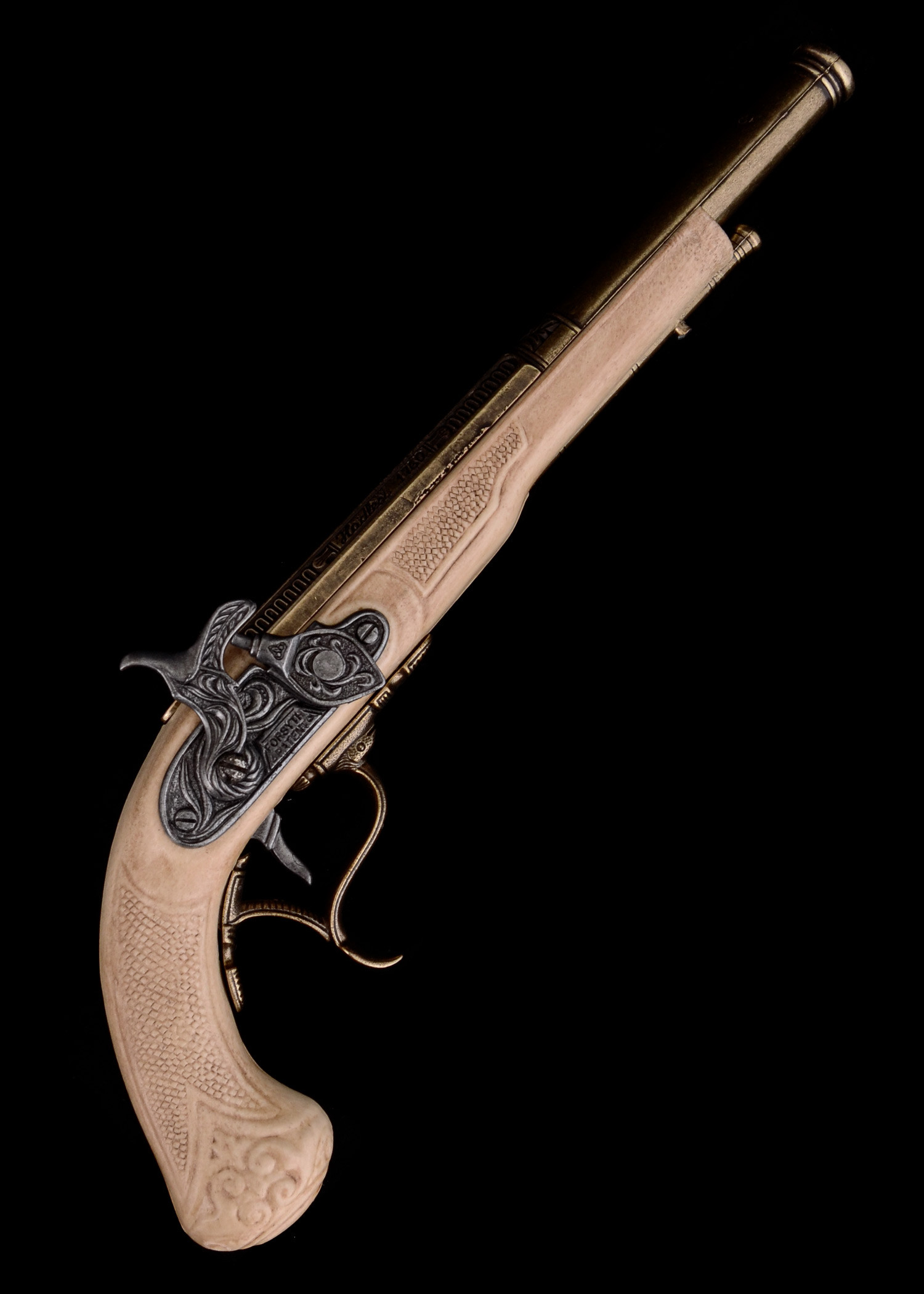 Pistola de duelo decorativa de chispa (siglo XVIII)