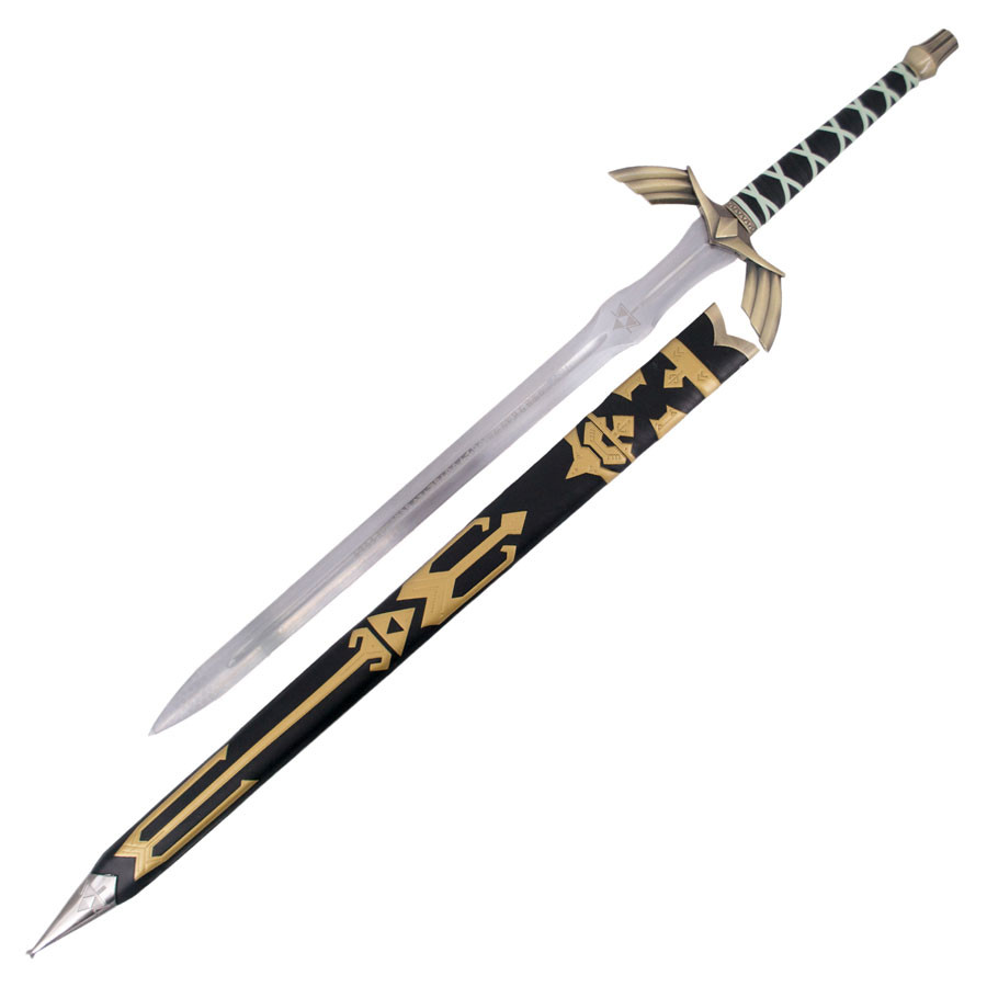 Espada Legend of Zelda con empuñadura y funda forradas en polipiel negro