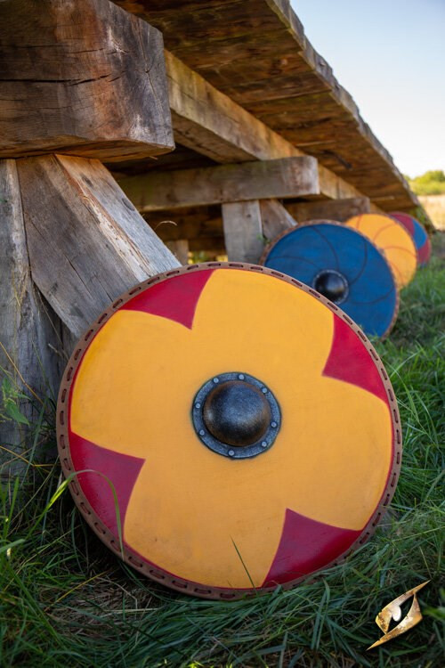 Escudo Vikingo Gastir para LARP (Amarillo-Rojo)