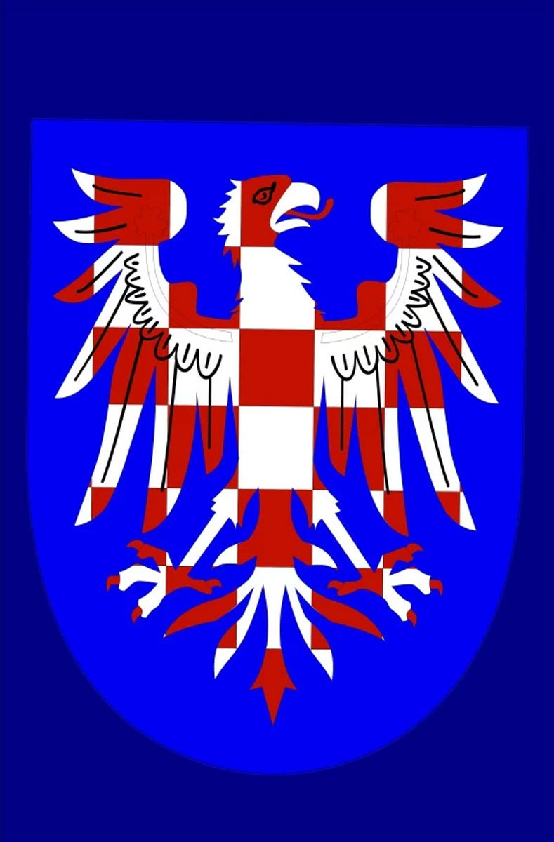 Estandarte medieval águila roja-blanca