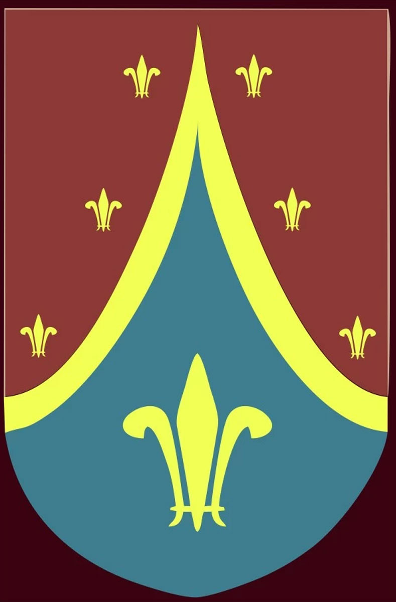 Estandarte medieval flor de lis, varios tamaños