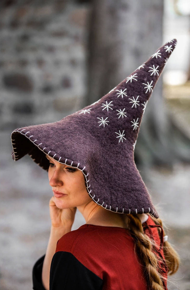 Sombrero de bruja modelo Star, color marrón