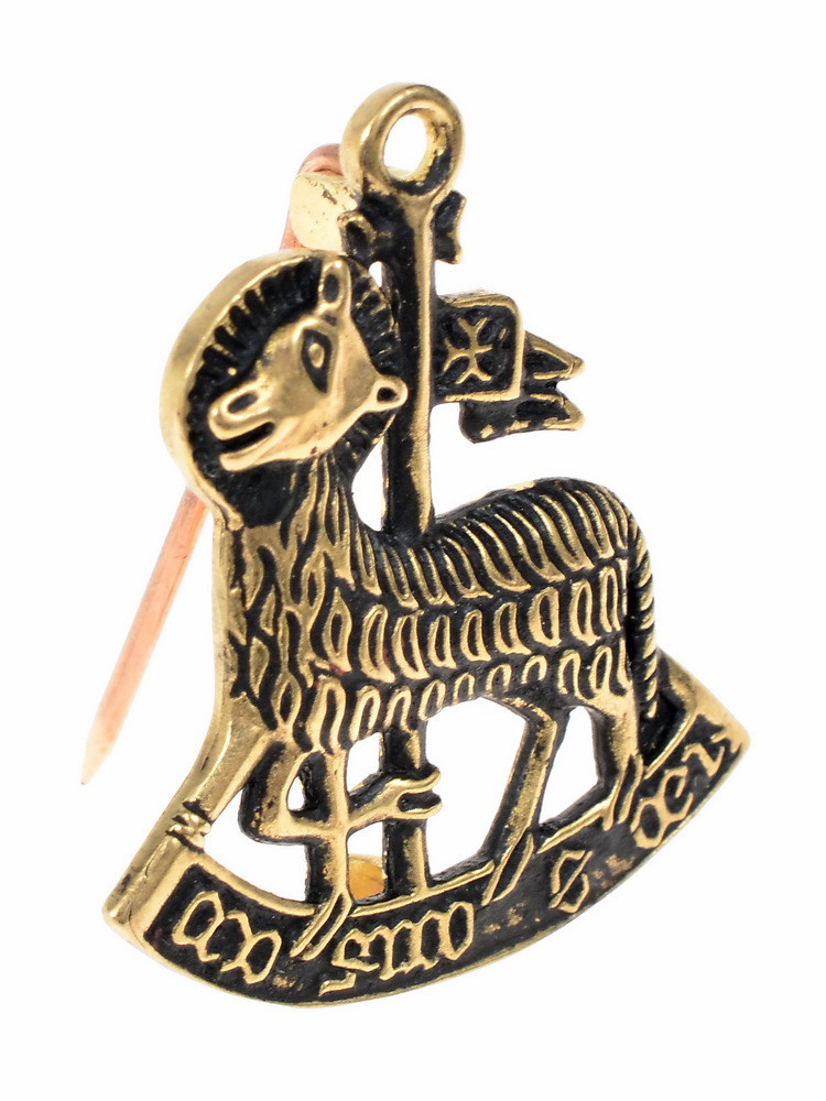 Broche en bronce de peregrino Agnus Dei