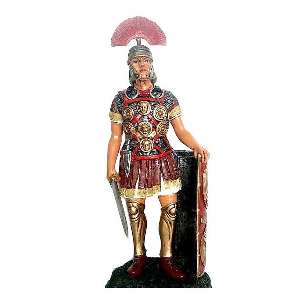Soldado centurión romano en miniatura con espada y escudo (22 cm.)