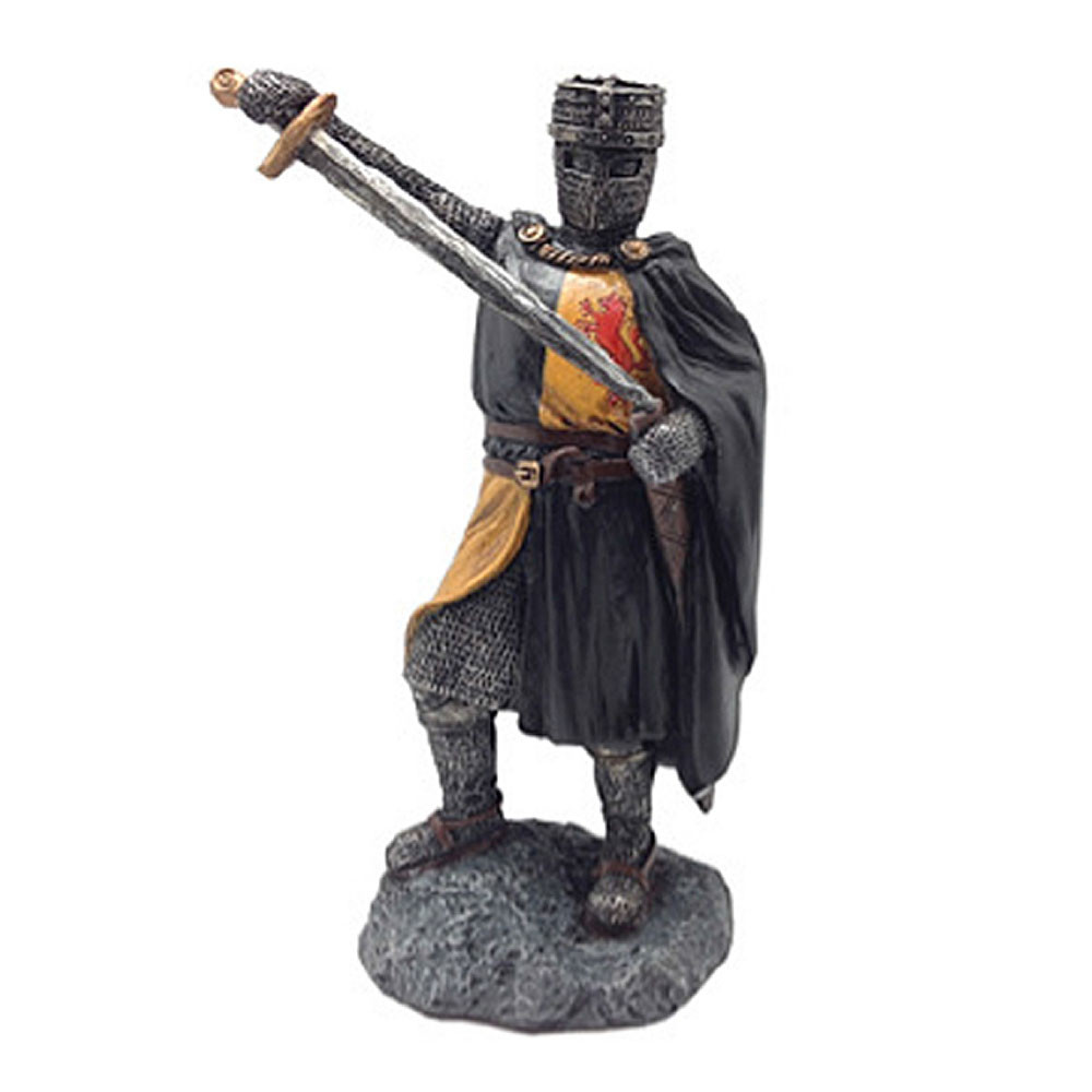 Caballero medieval en miniatura con túnica León Rampante (12 cm.)