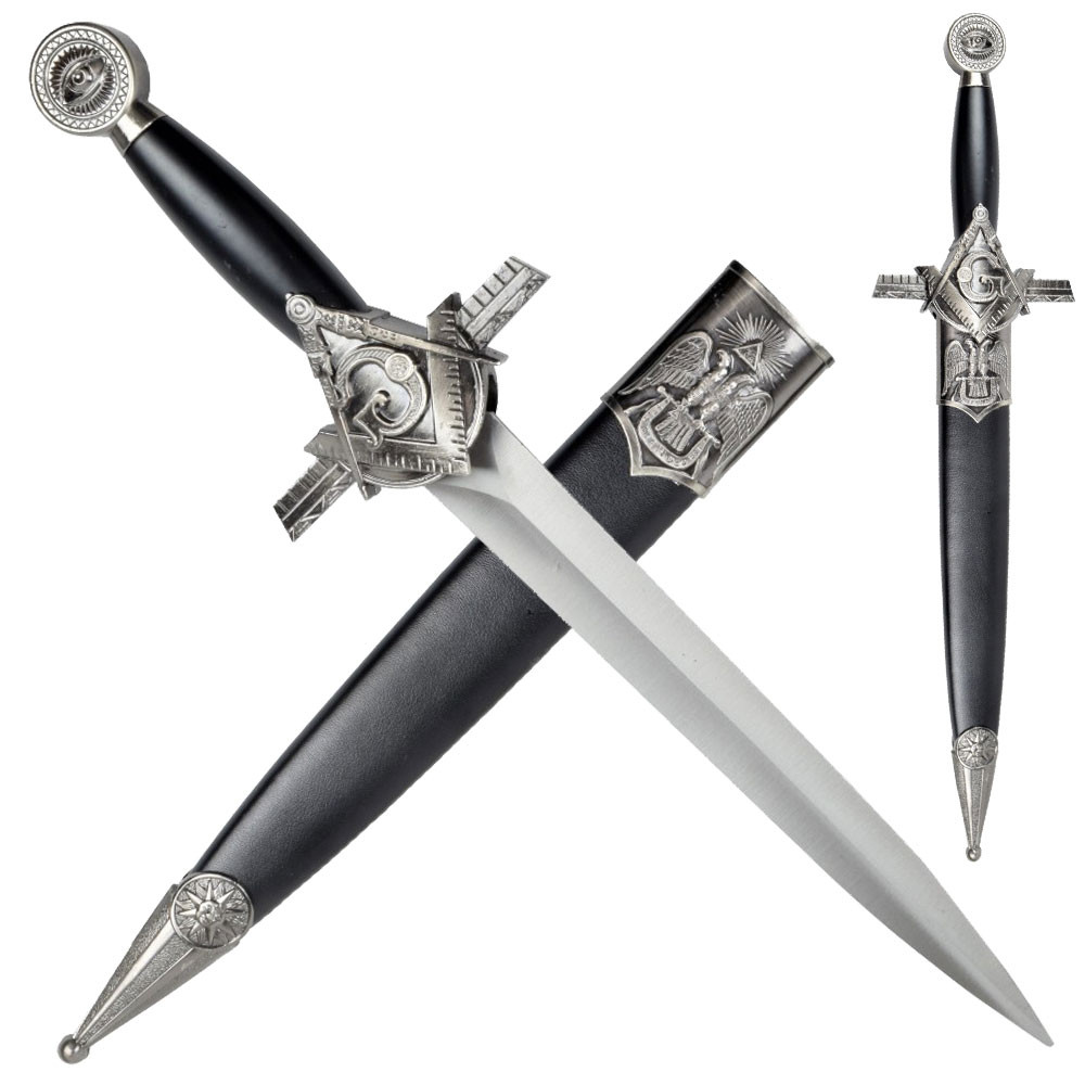 Daga decorativa símbolos Masones (42 cm.)