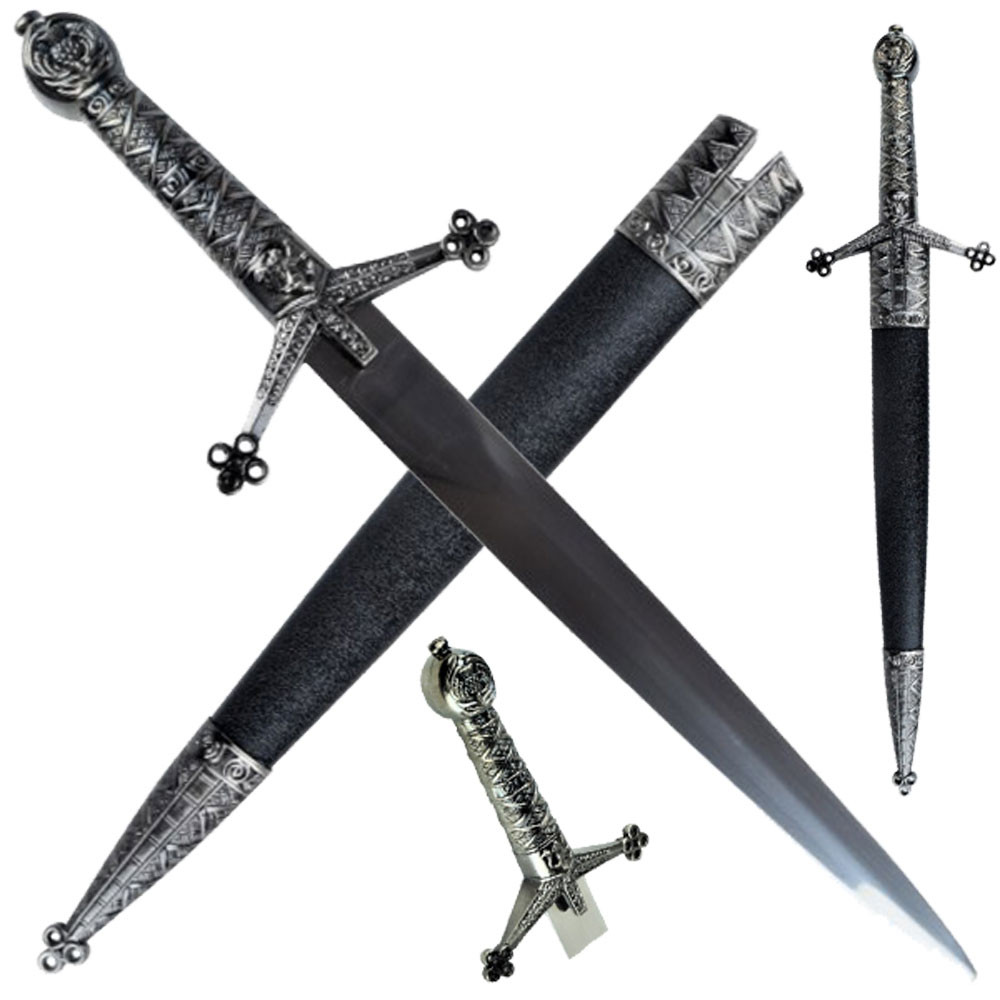 Daga medieval decorada flor de lys (40 cm.)