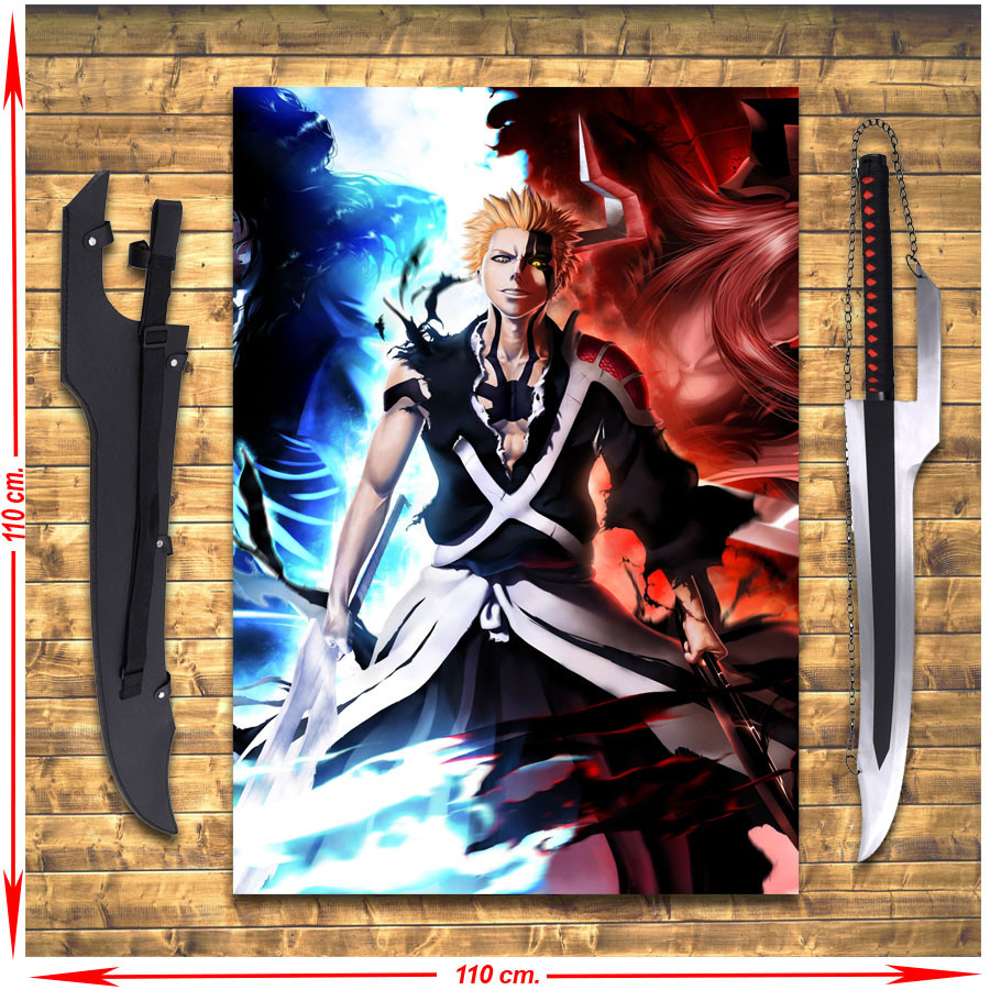 Pack Espada Zangetsu De Ichigo Kurosaki + Estandarte, Bleach