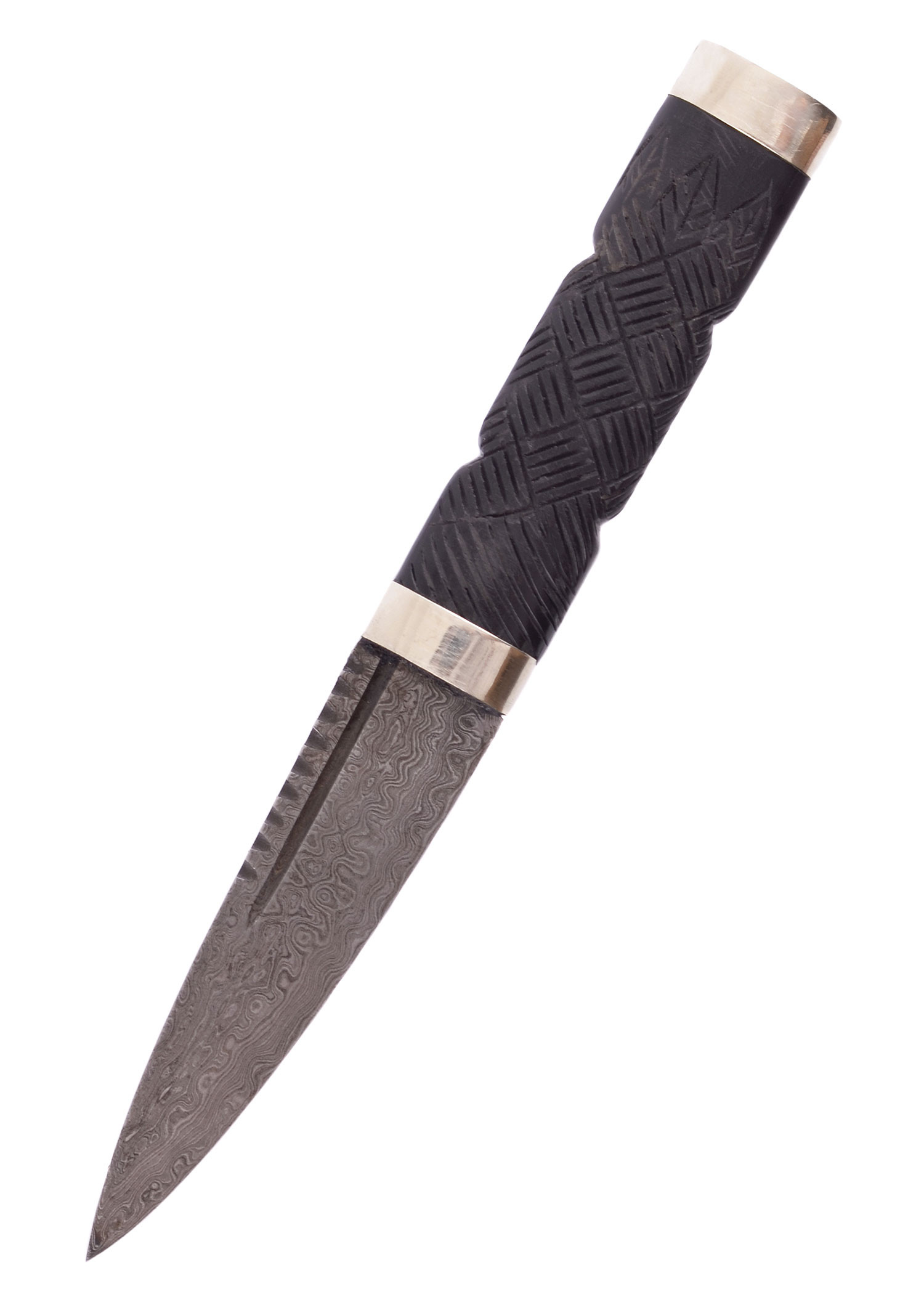 Cuchillo escocés hoja damasco Sgian Dubh (19,5 cm.)