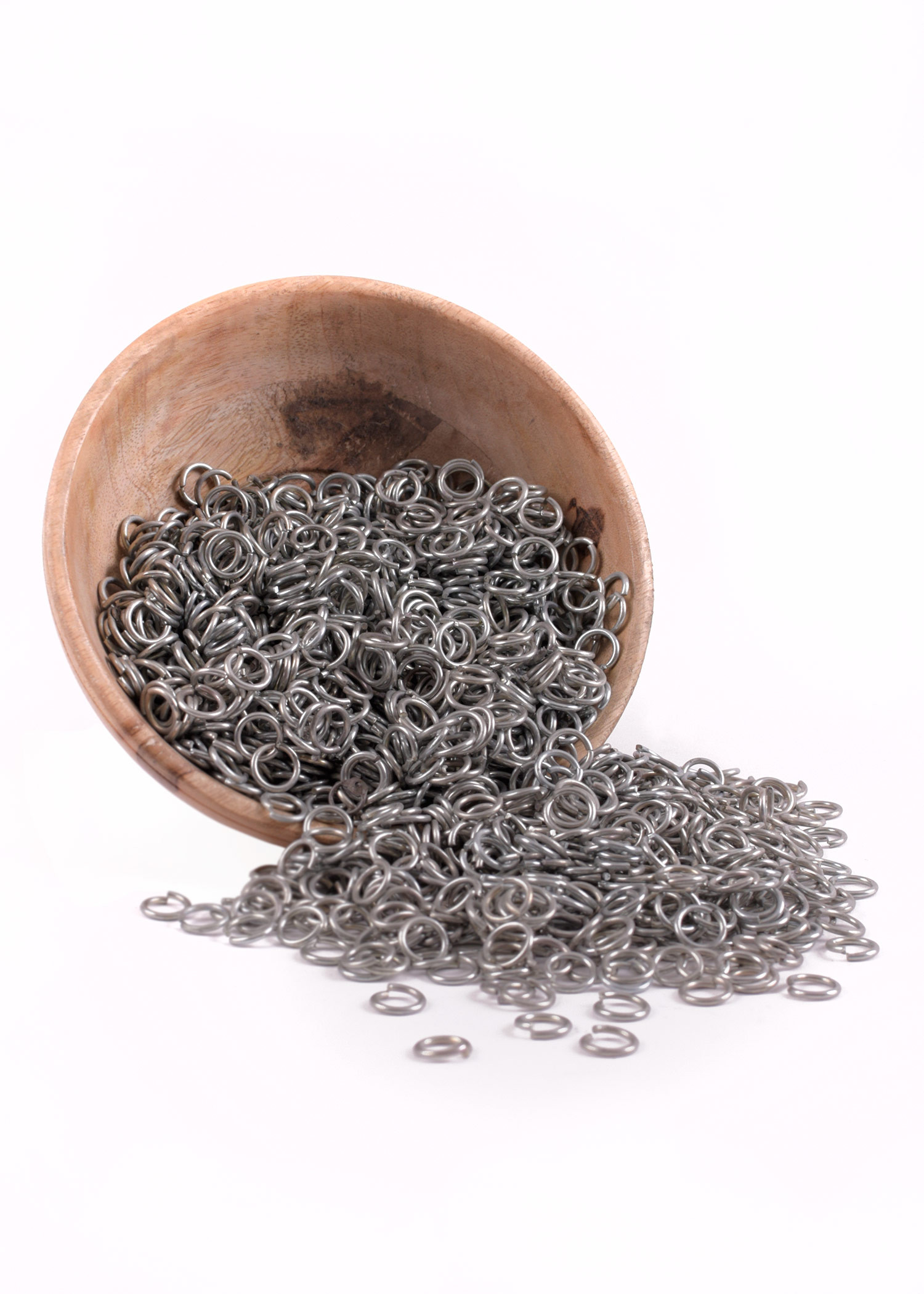 Bolsa anillas zinc cota malla, 9 mm.