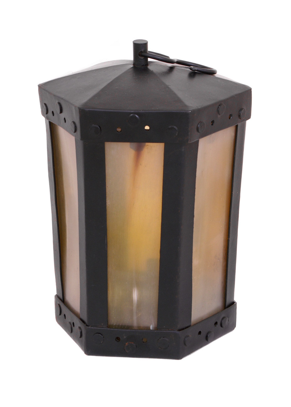 Lámpara con ventanas de cuerno, hecha a mano (20 cm.)