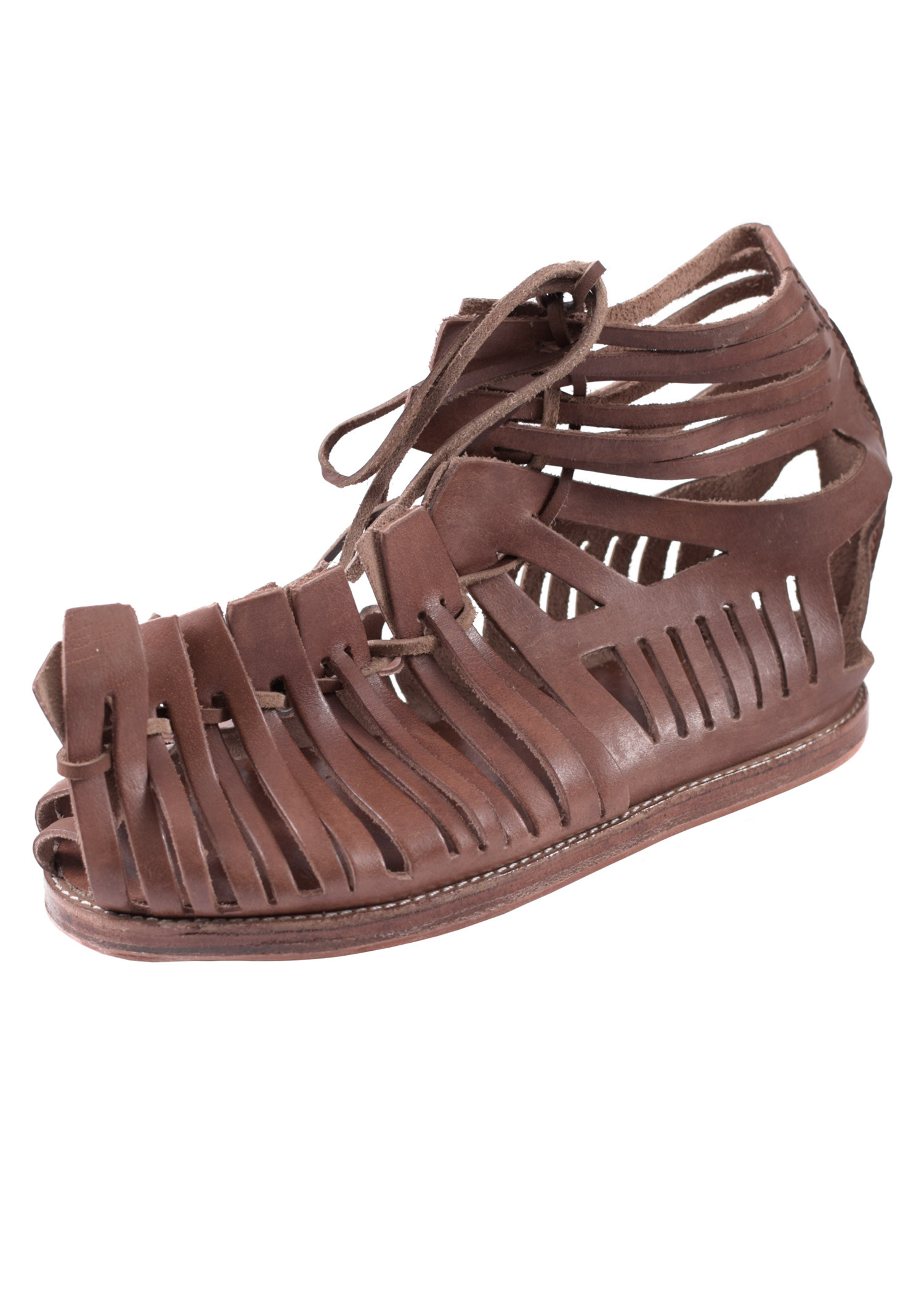 Sandalias romanas Caligae, cuero marrón claro