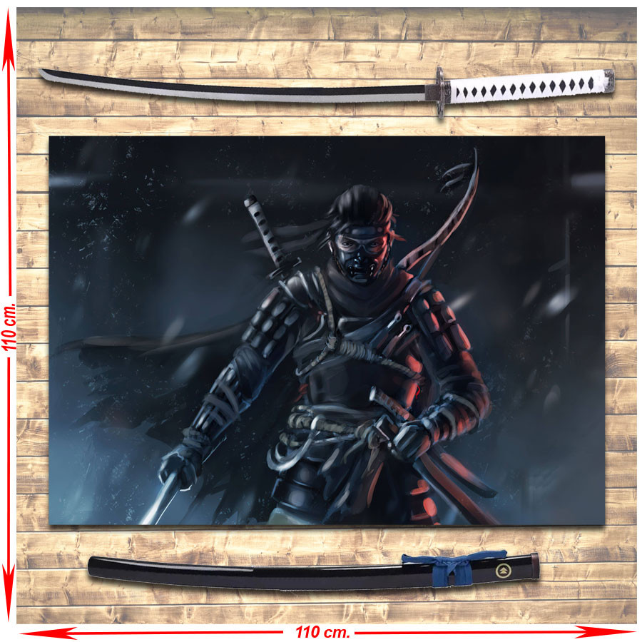 Pack estandarte + Katana Jin Sakai De Ghost Of Tsushima