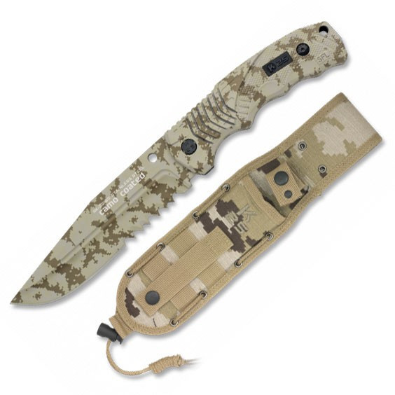Cuchillo táctico RUI/K25 Camo con sierra