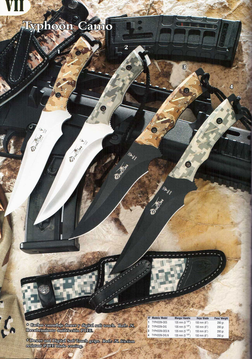Cuchillos Typhoon Camo de Muela