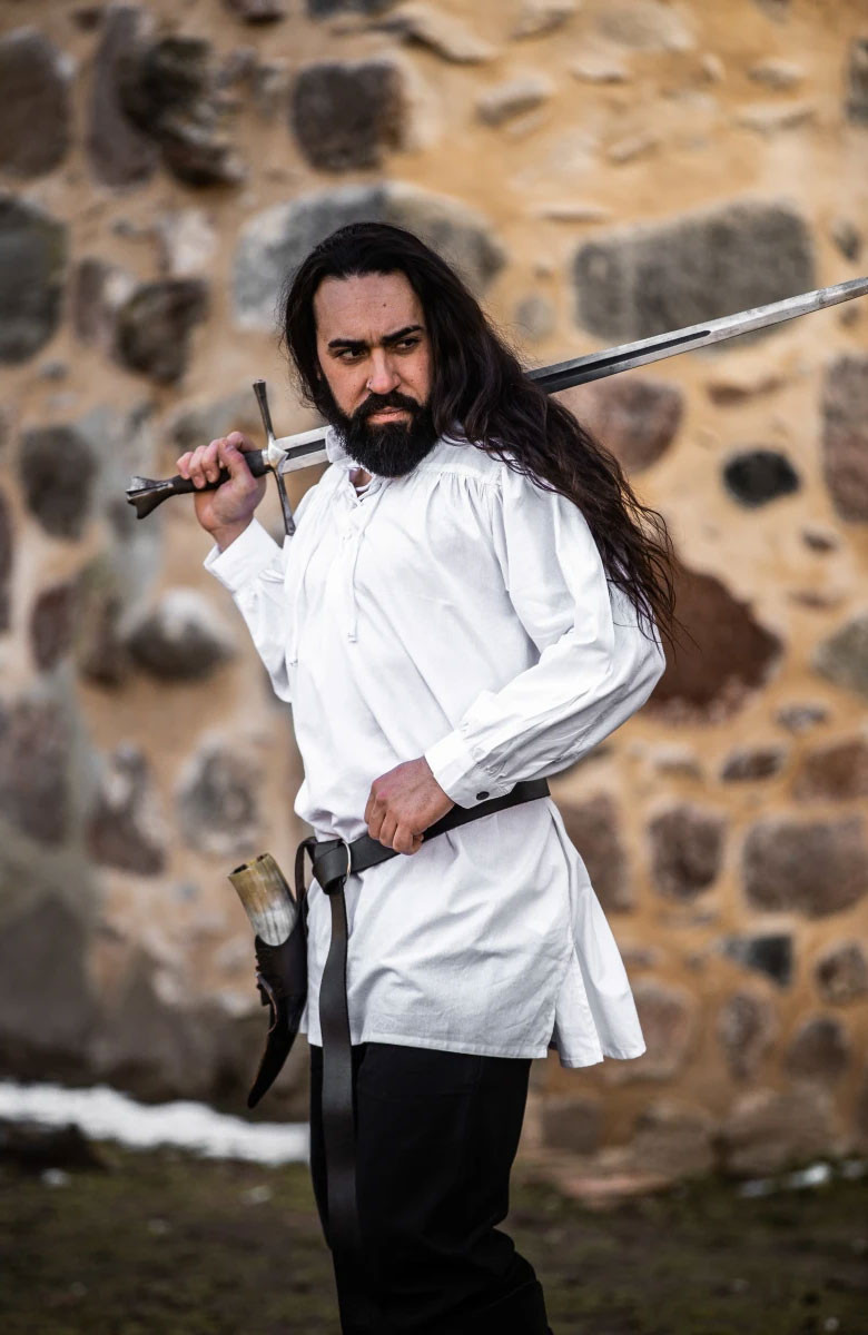 Camisa medieval modelo Ulrich, color blanco