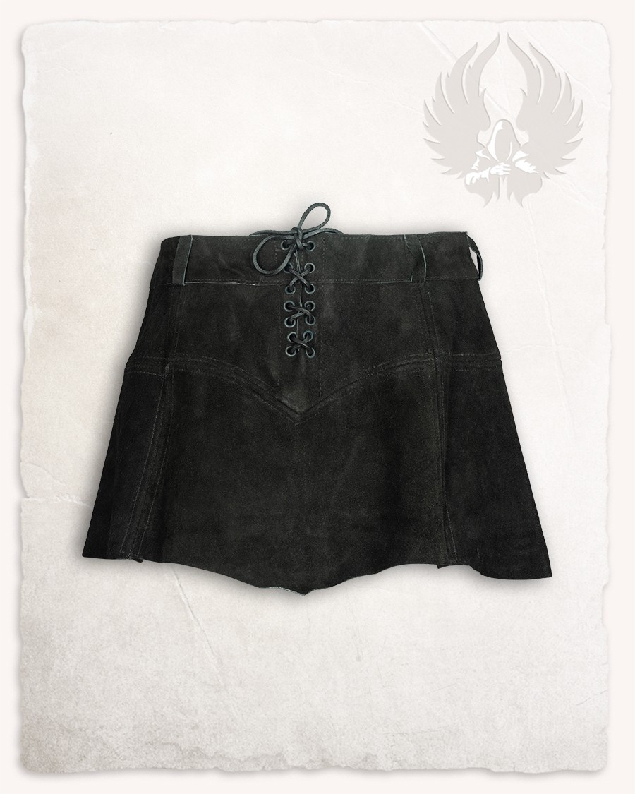 Falda medieval de gamuza modelo Nuala, color negro