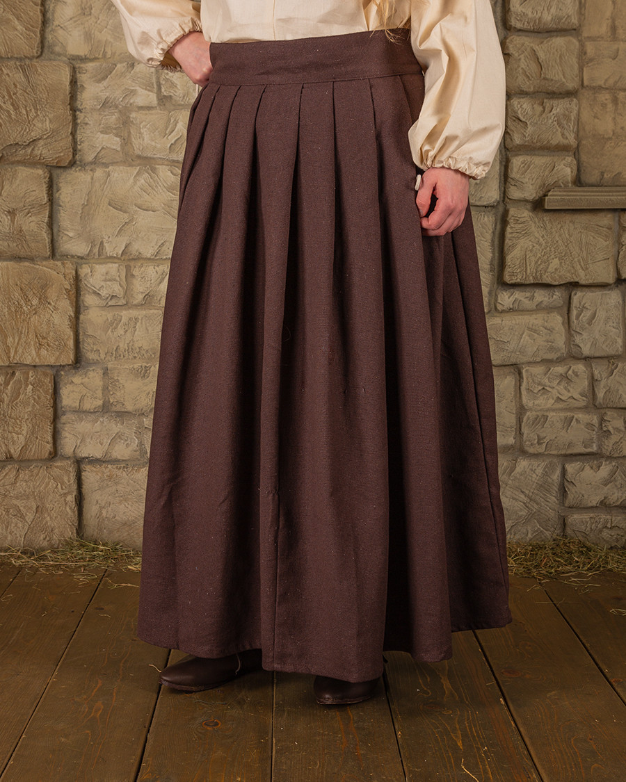 Falda medieval en algodón modelo Anna, marrón