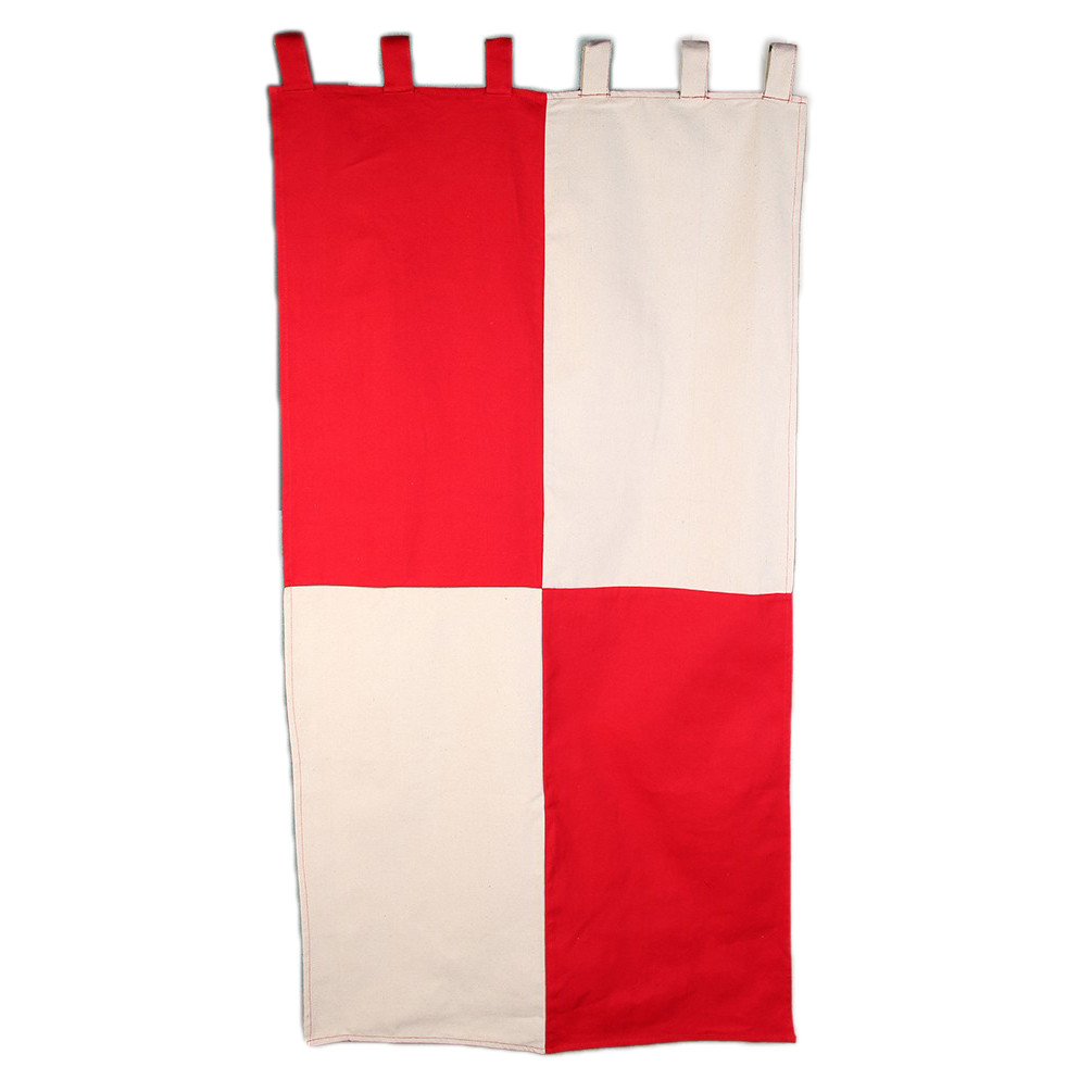 Estandarte cuartelado algodón pesado 160 x 75 cm. (crema-rojo)