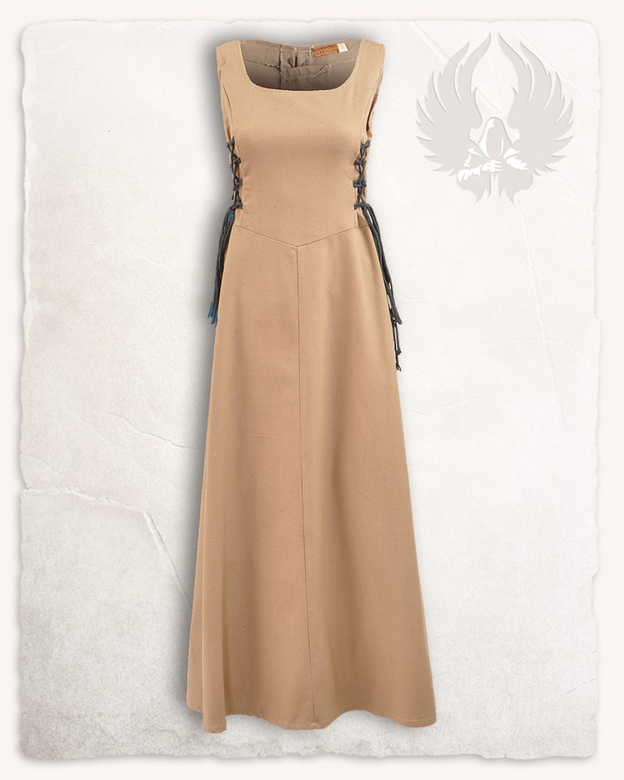 Vestido medieval modelo Uma, color crema