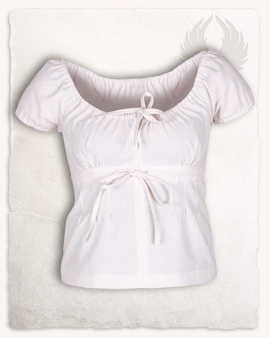 Blusa medieval modelo Claudia, color crema