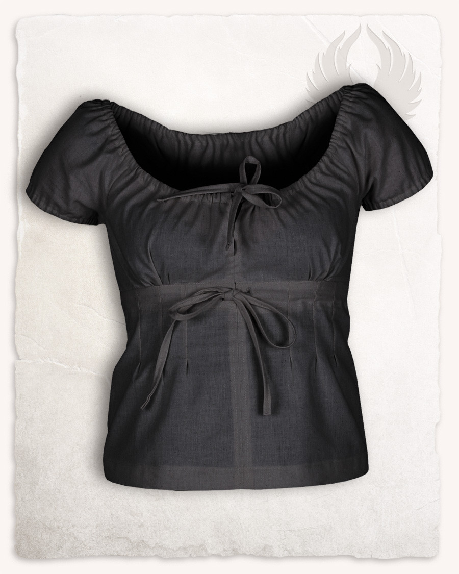 Blusa medieval modelo Claudia, color negro