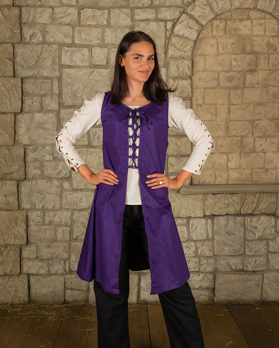 Vestido medieval morado modelo Leandra