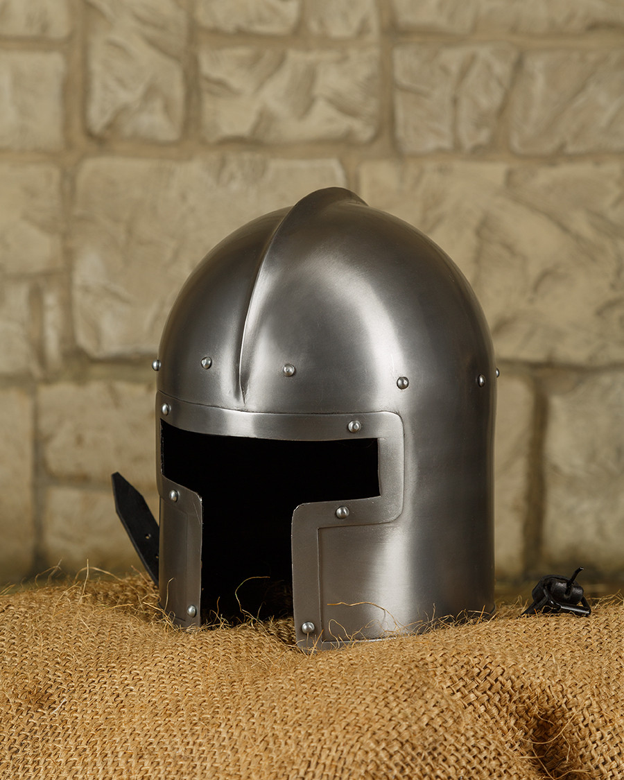 Barbuta medieval metálica modelo Manolo