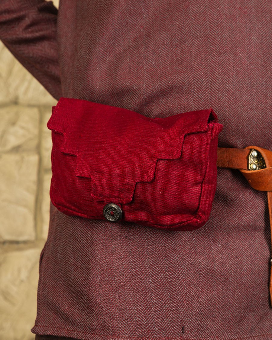 Riñonera medieval de algodón rojo modelo Borchard