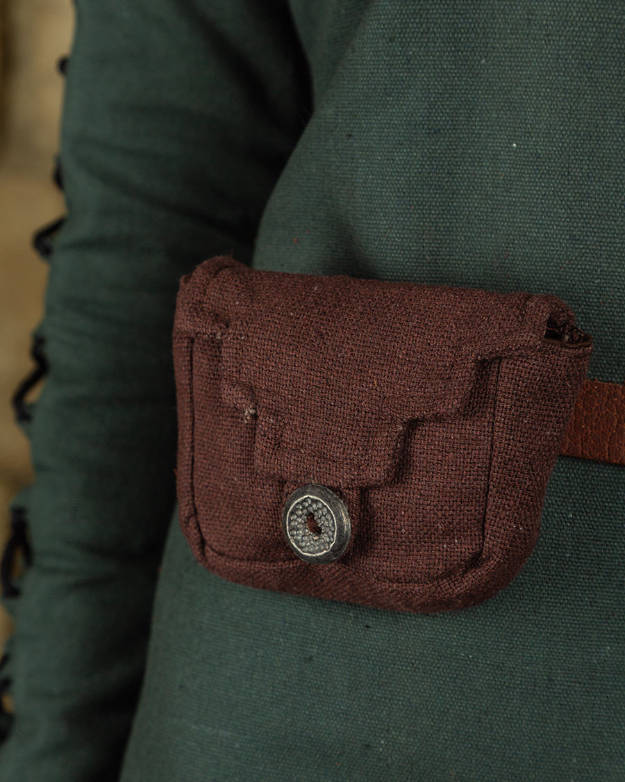 Riñonera medieval pequeña modelo Borchard, algodón marrón