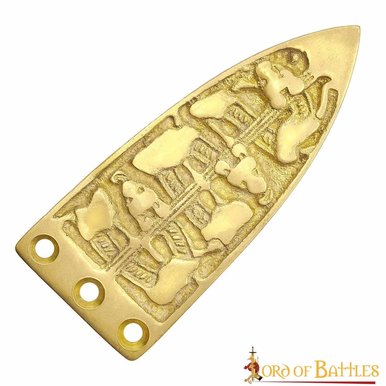Punta decorativa de cinturón vikingo en latón