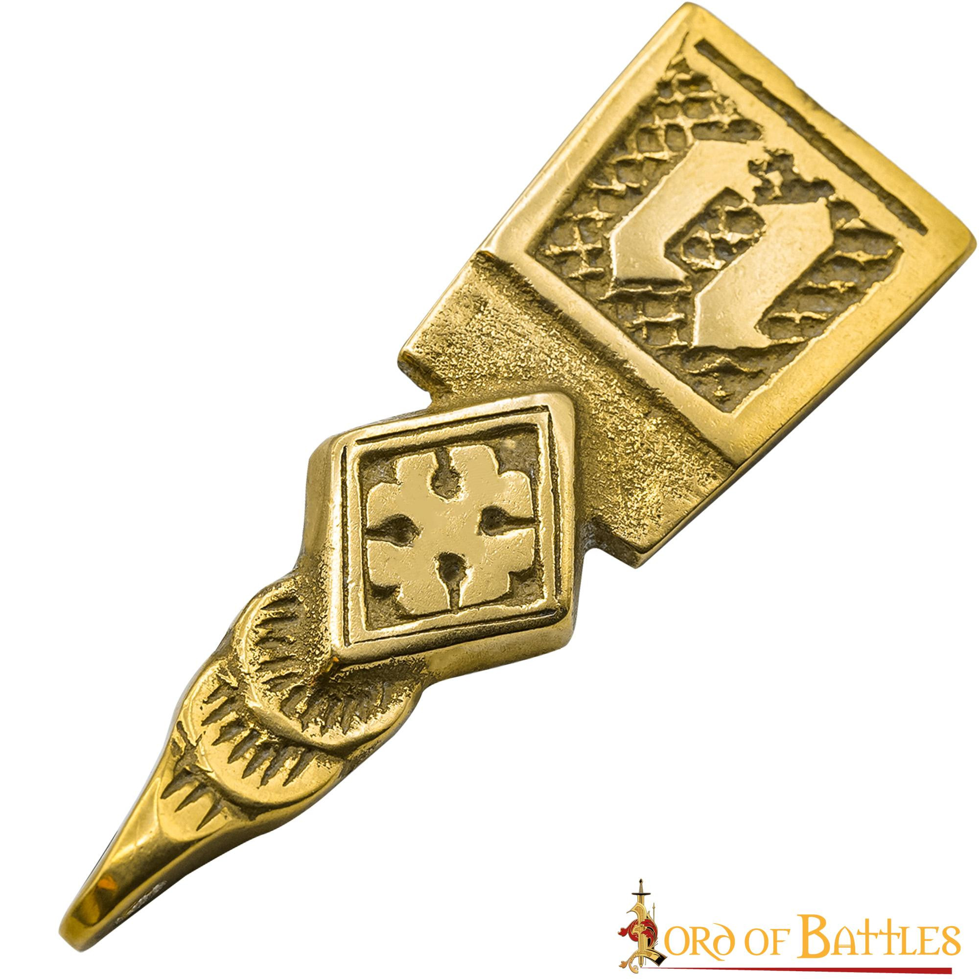 Accesorio medieval en latón decorativo para cinturón